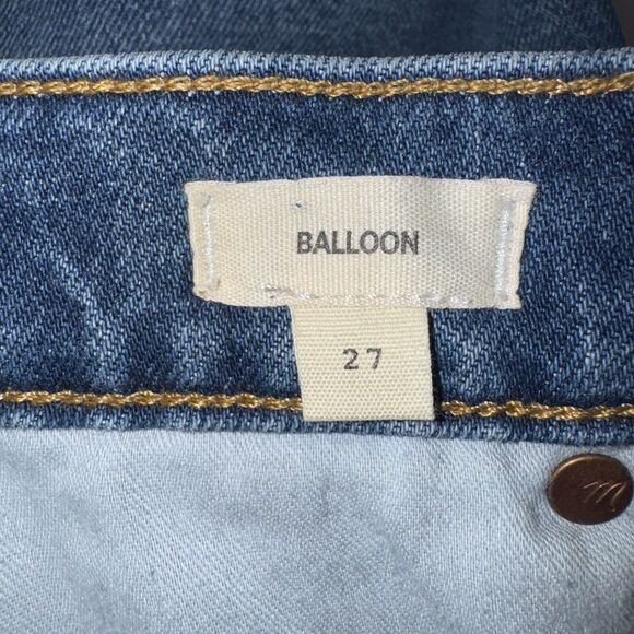 Madewell Balloon Jeans Classic Blue Denim High Rise Women Size 27x26" - Picture 7 of 11